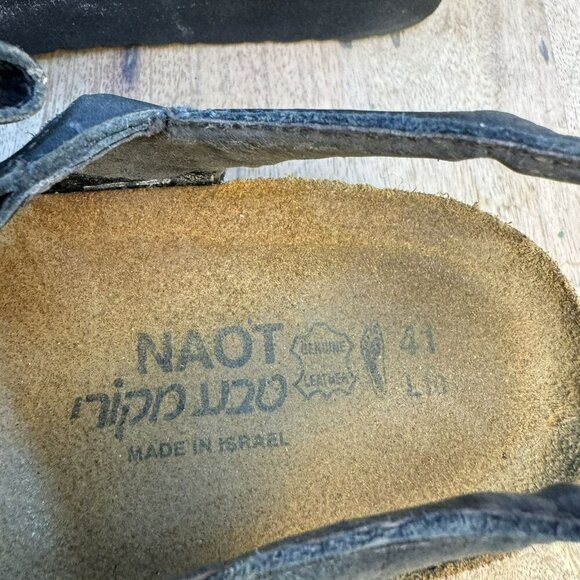 Naot Womens Size 41 10 Blue Leather Sandals with adjustable Straps & Rubber Sole - Picture 8 of 10